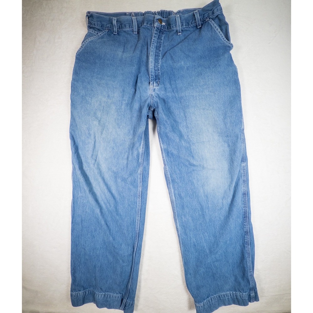 Carhartt Mens Carpenter Jeans‎ Light Wash Denim Workwear Pants Size 40x32